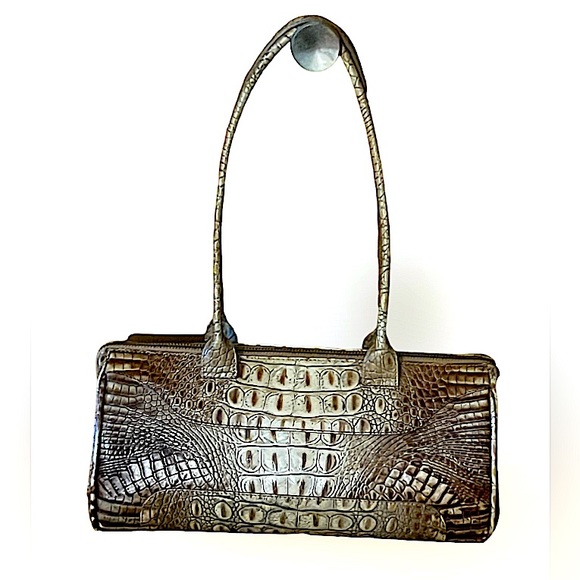 Brahmin Handbags - Brahmin Italian leather embossed brown pecan ombré Melbourne satchel baguette